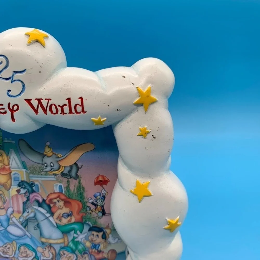 Vintage Walt Disney World Mickey Mouse 3D Photo Frame 25th Anniversary 4x6